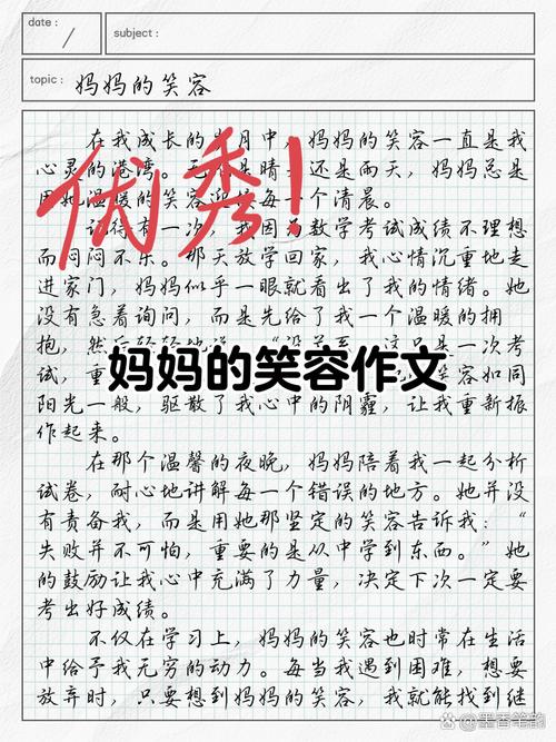 妈妈的笑初中作文550