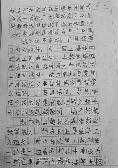 初中作文 隔壁班的同学