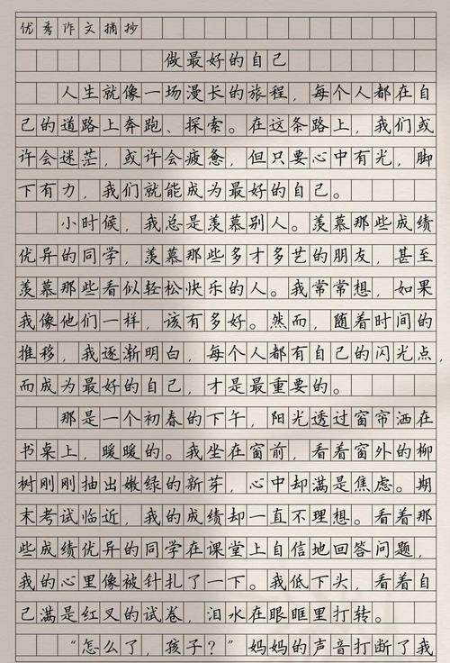 致最好的自己 初中作文