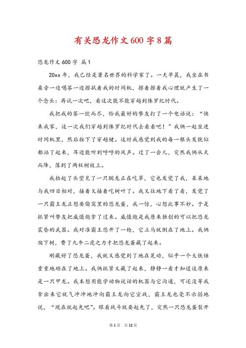 初中恐龙史600字作文