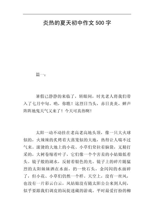 夏天的作文500字初中