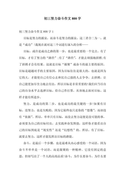 我的奋斗故事_初中作文