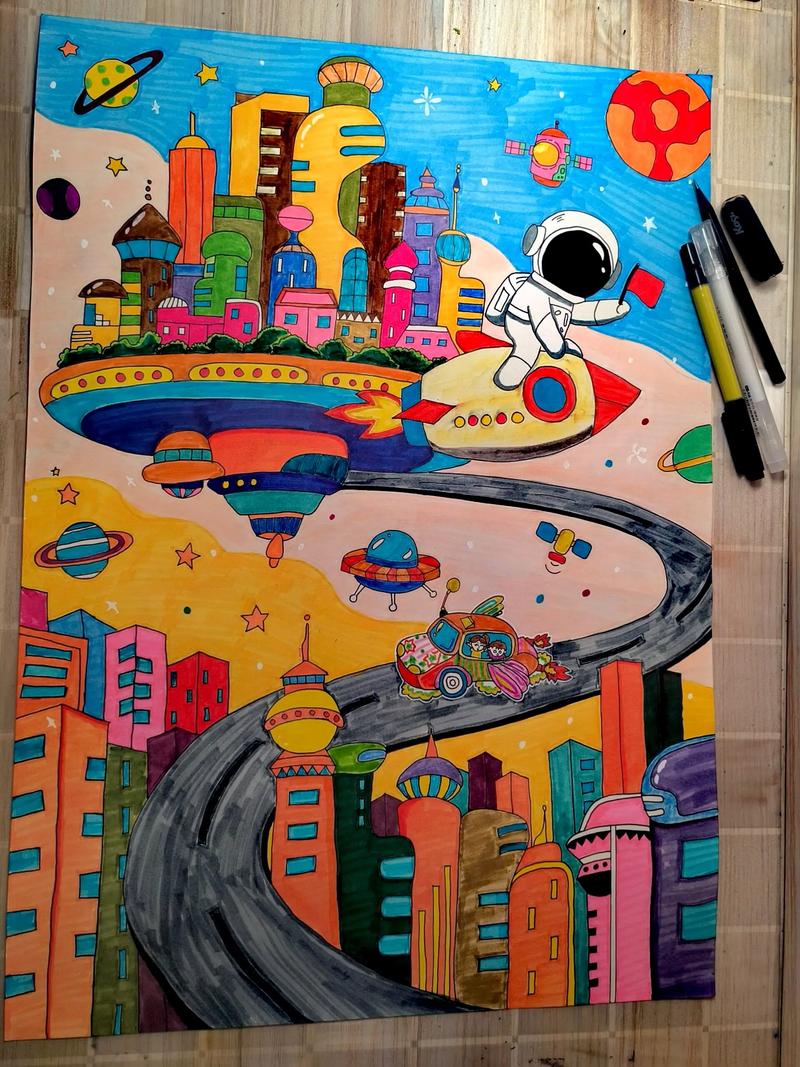 科幻美术画图片大全初中