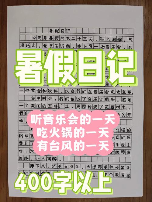暑假初中400多字周记