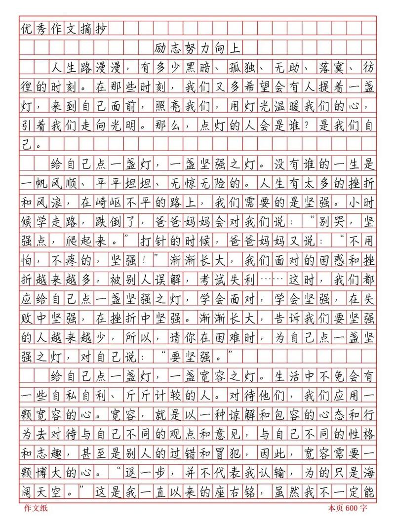 关于努力的作文初中作文
