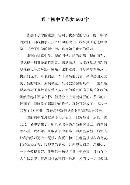 作文:我上初中了300