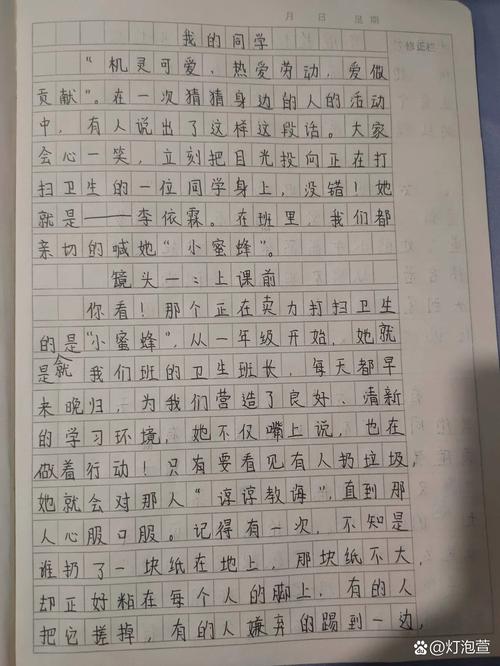 小学二年级作文我的同学