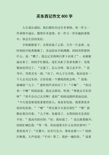 初中600字叙事买东西