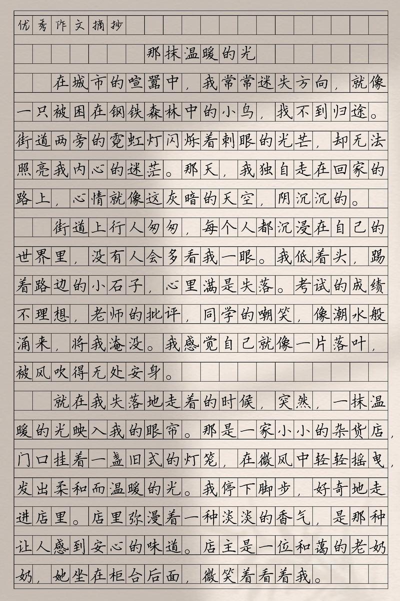 初中作文温暖照亮我前行