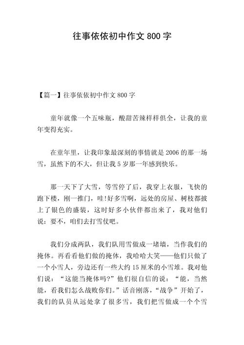 往事的作文700字初中