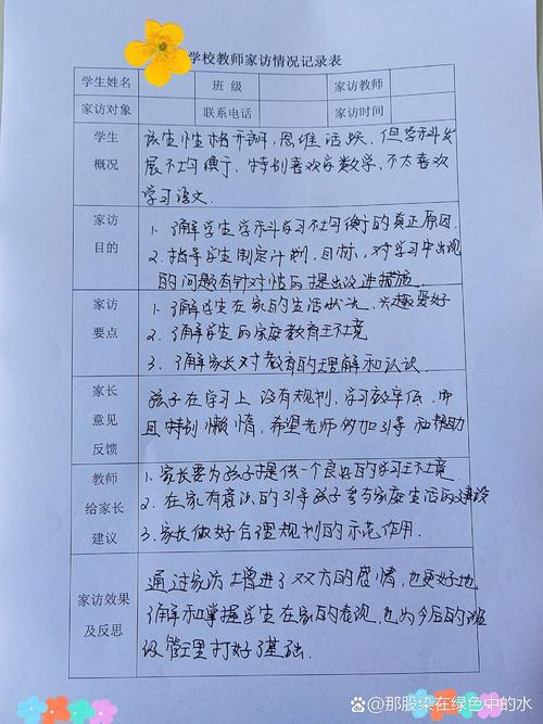 小学六年级家访记录内容