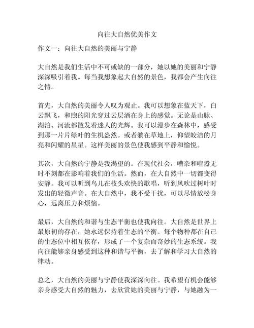 初中的向往作文500字