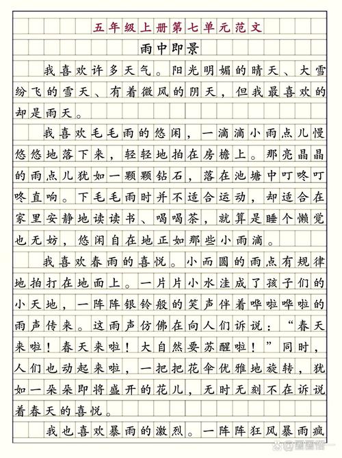 雨中美景作文初中200