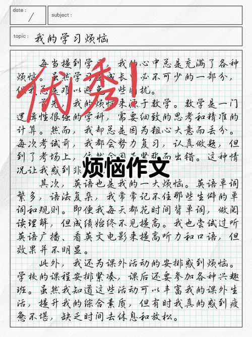 挥之不去的烦恼初中作文