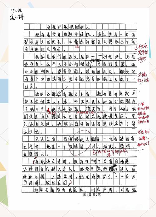 外貌描写老师的作文初中