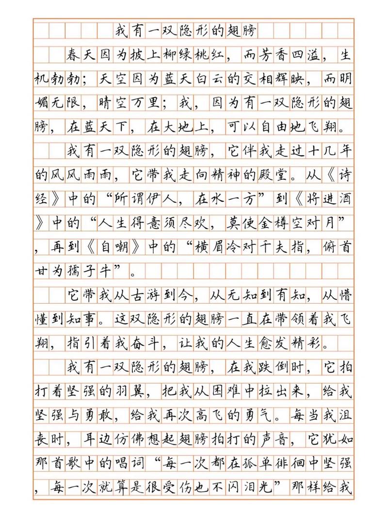 隐形的翅膀作文初中作文