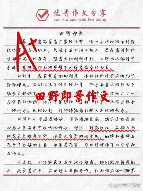 写田野的600作文初中