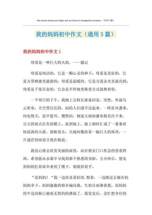 我的妈妈初中500作文