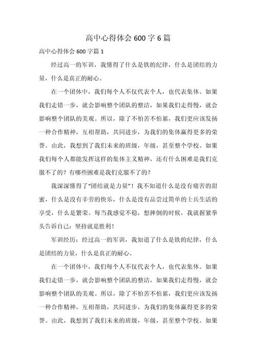 初中到高中的感想600