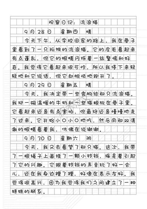 小学生观察日记300字