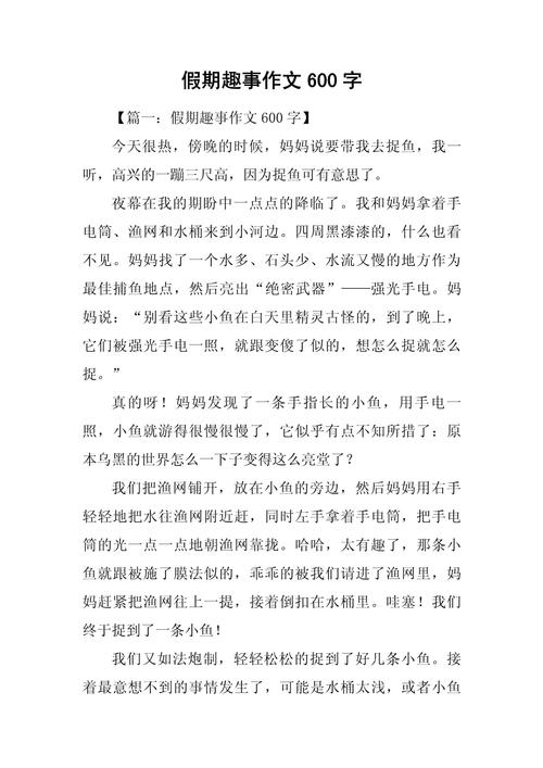 初中暑假趣事作文600