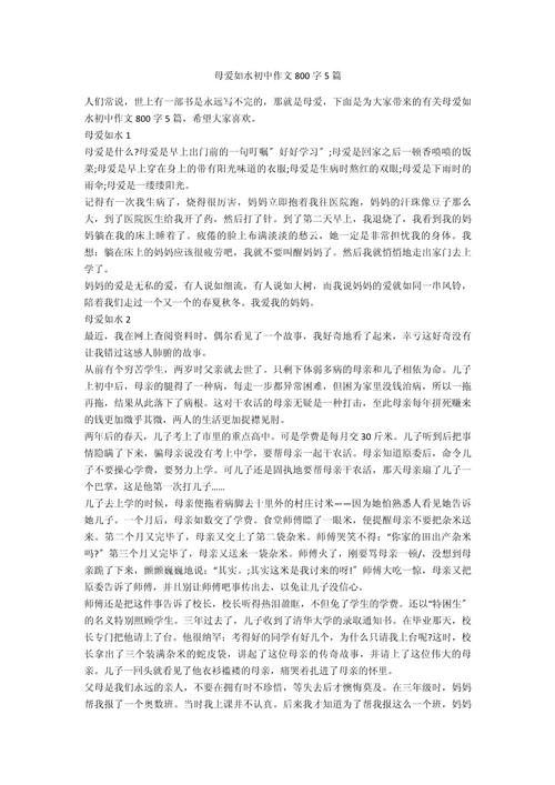 妈妈爱作文700字初中