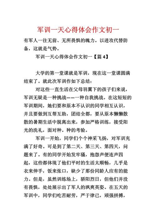 初中军训的作文1000