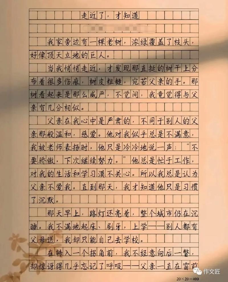 走近你作文600字初中