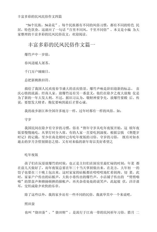民俗风情作文初中800