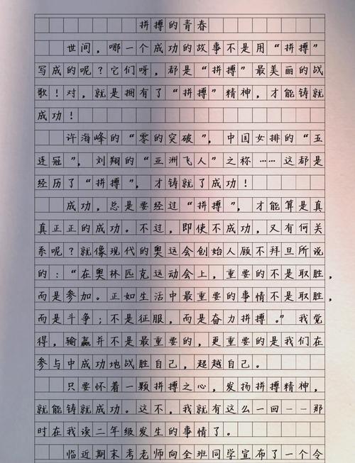 拼搏的作文600字初中