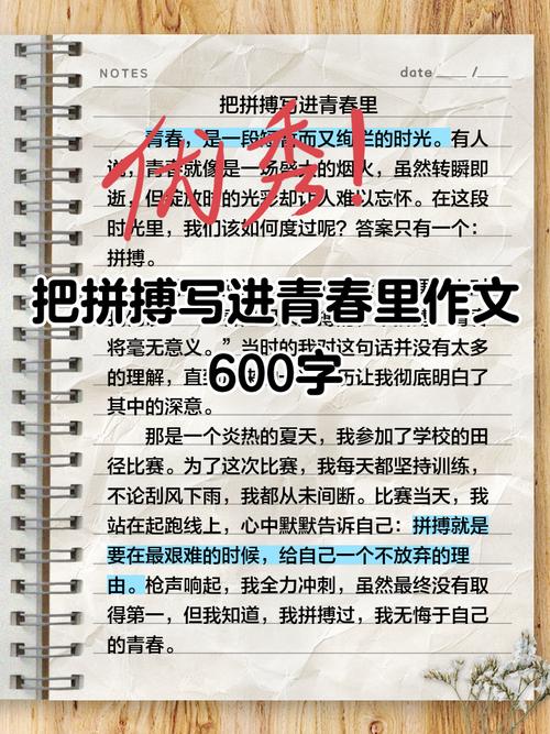 拼搏的作文600字初中