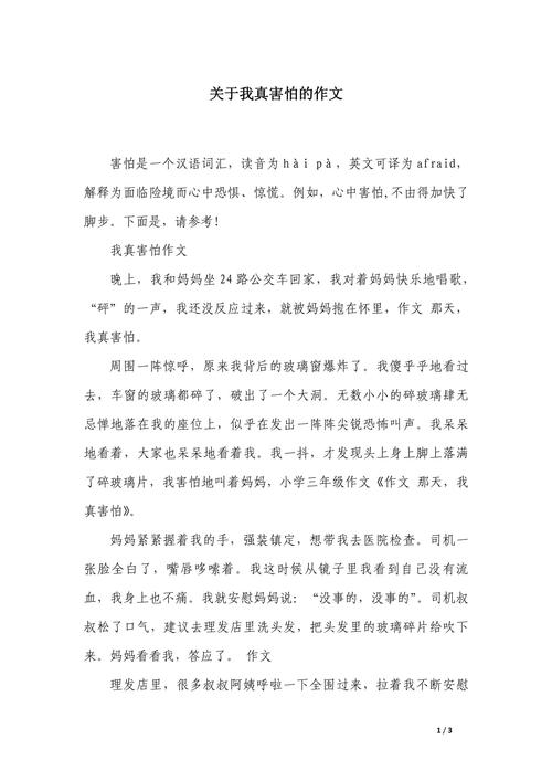 不可怕作文650字初中