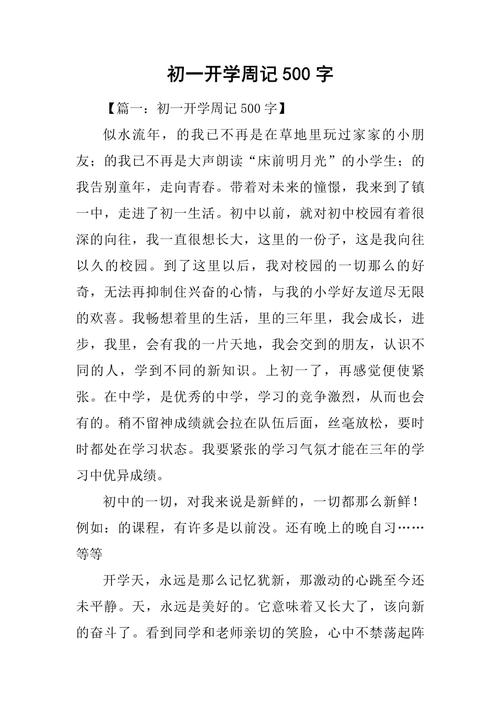 进入初中的感受500字