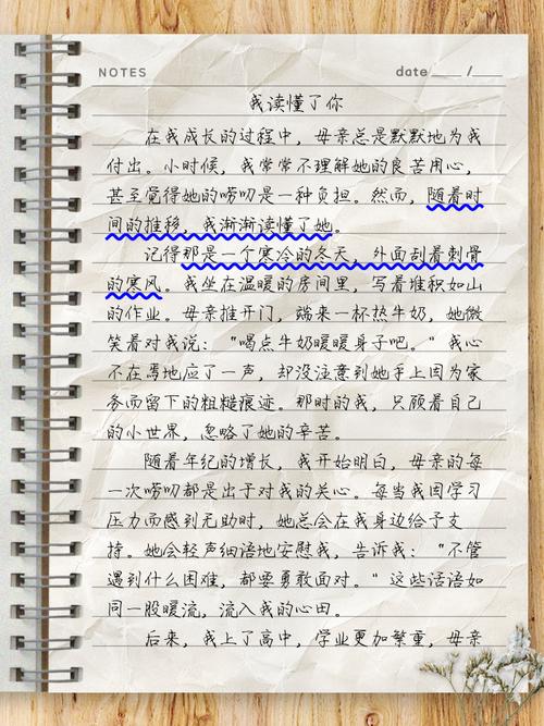 我懂你初中作文600字