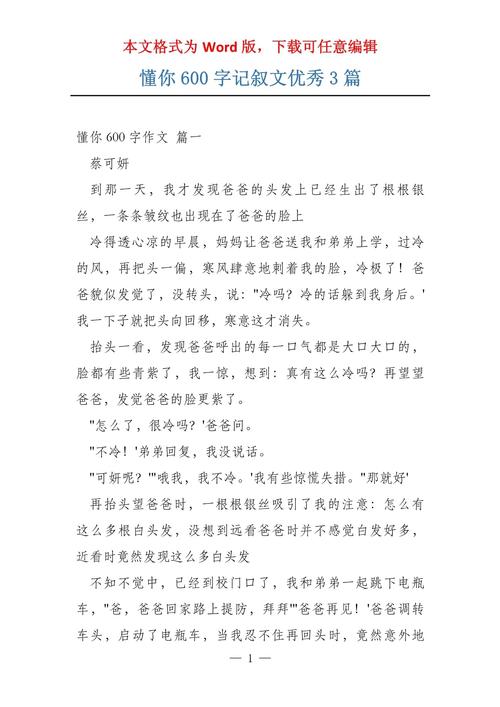 我懂你初中作文600字