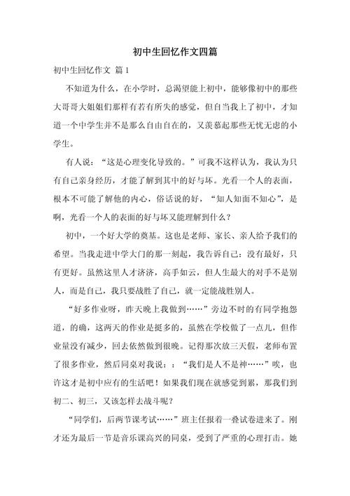 初中的美好回忆800字