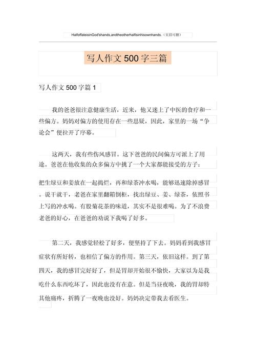 写人叙事作文初中500