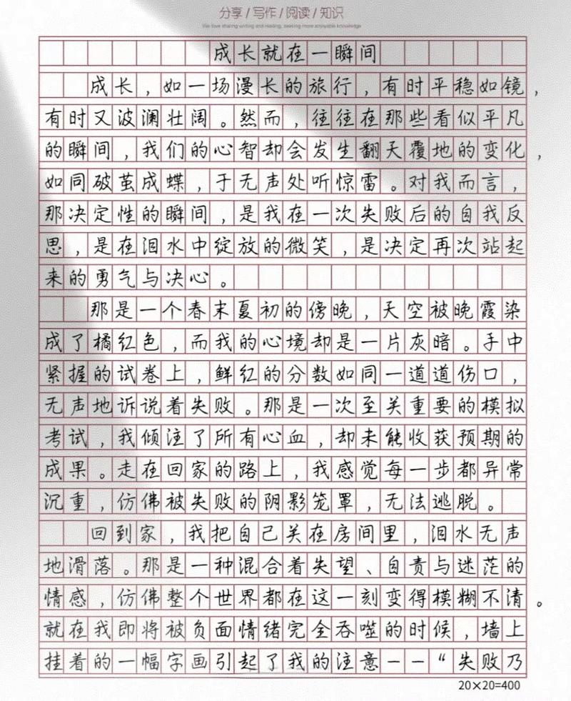 那一刻我长大了小学作文
