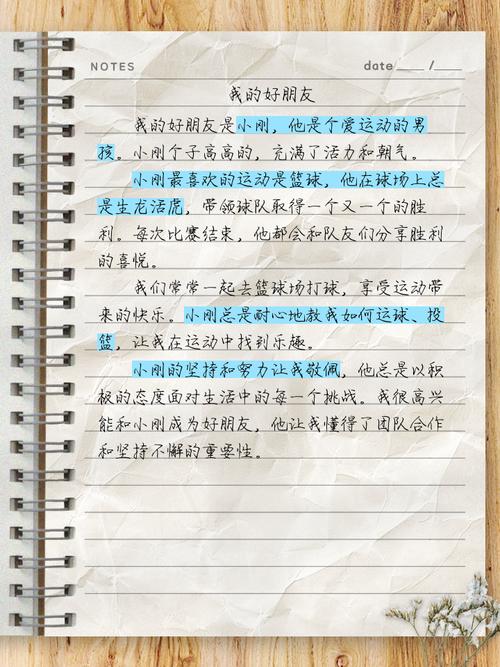 初中朋友的作文200字