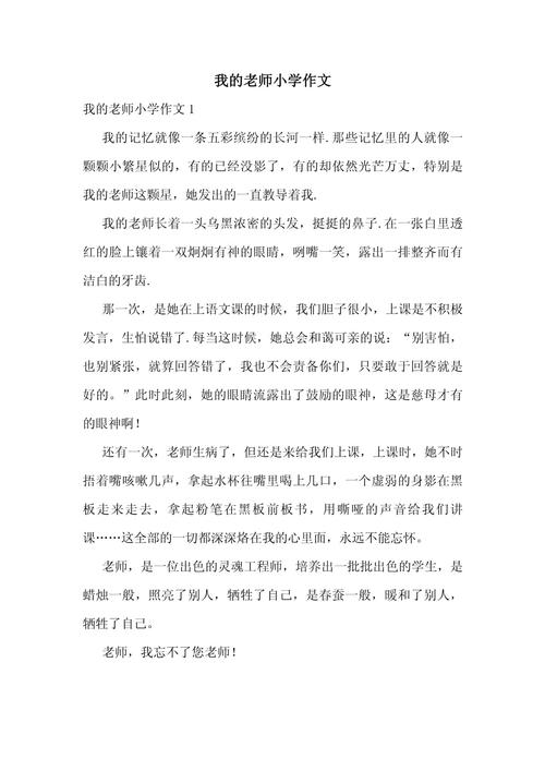 小学五年级作文我的老师