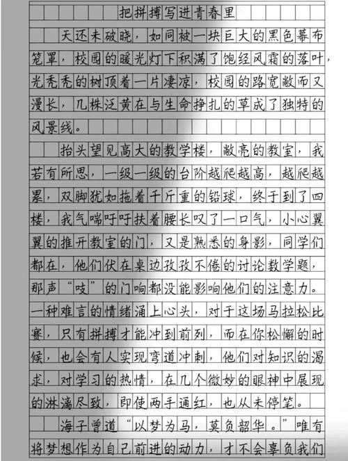 关于初中努力读书的作文