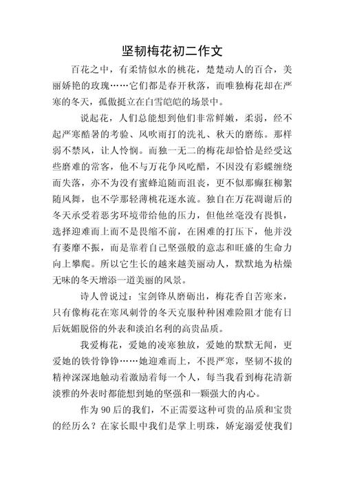 初中梅花的作文800字