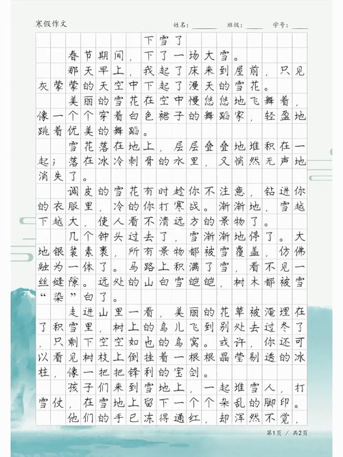 下雪了初中作文600字