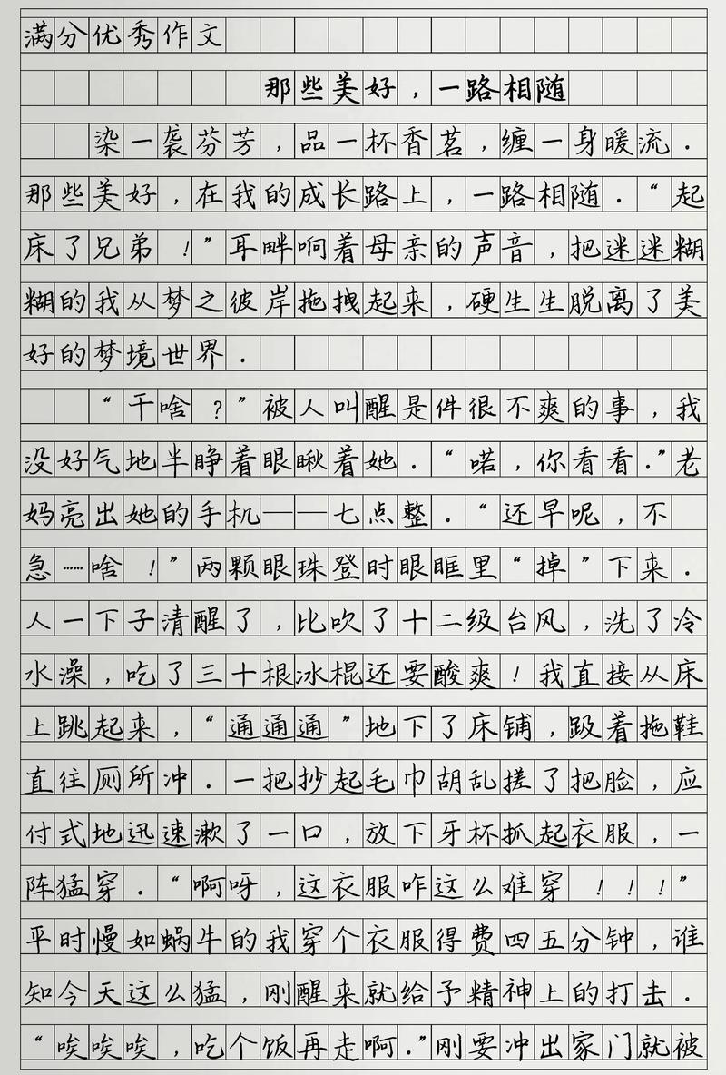 初中作文那段美好的日子