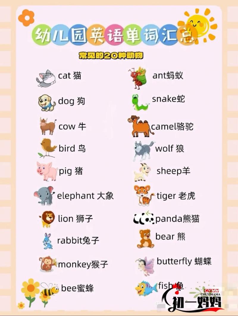 中班幼儿英语早教单词