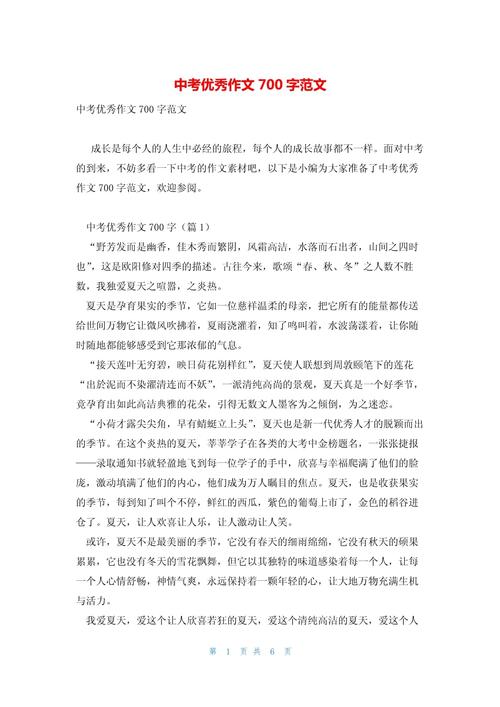 优美的作文700字初中