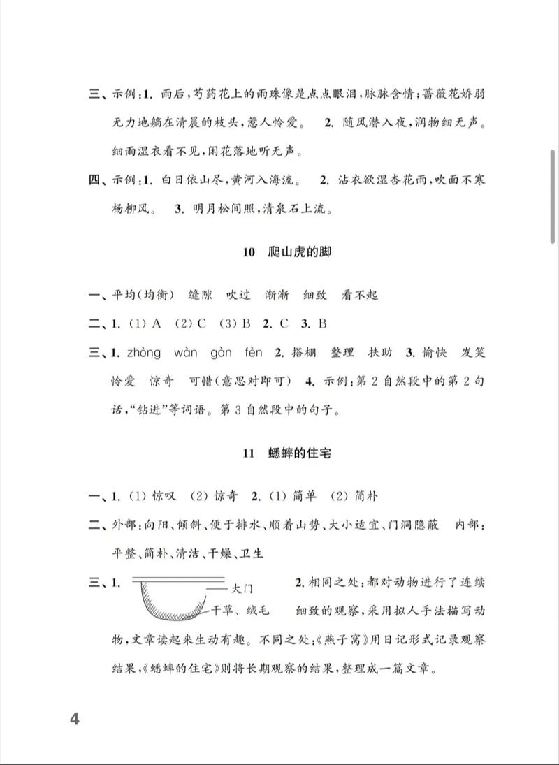 练习与测试小学语文答案