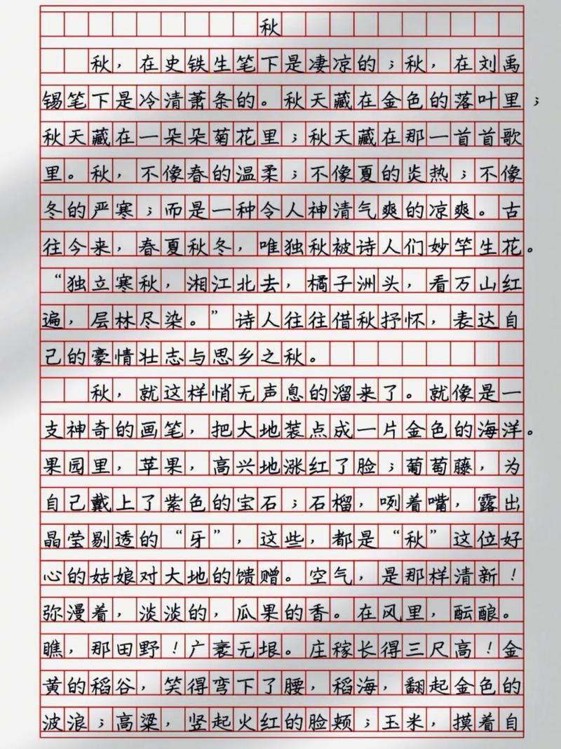 秋作文600字初中抒情