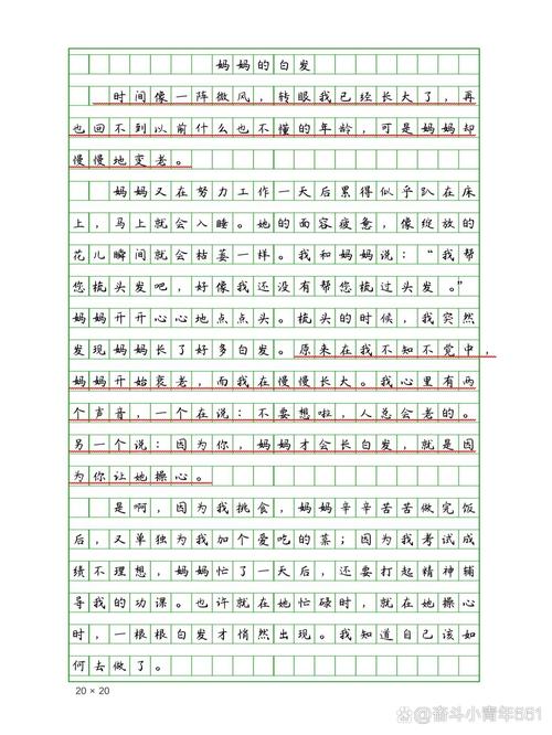 作文妈妈的白发初中结尾