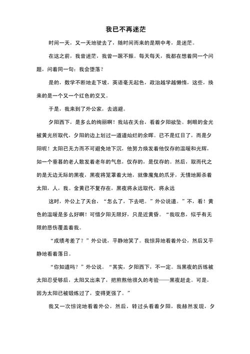 我不在初中作文600字